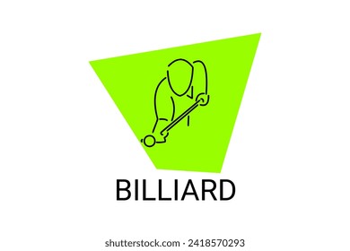 billiard sport vector line icon. playing billiard. sport pictogram, vector illustration.
