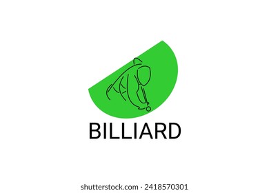 billiard sport vector line icon. playing billiard. sport pictogram, vector illustration.
