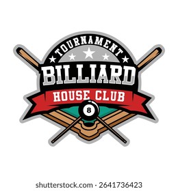 Billiard Sports Logo Design Illustration Vector