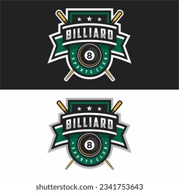 Billiard Sports Team Club Logo Championship Tournament Template Vector