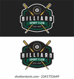 Billiard Sports Team Club Logo Championship Tournament Template Vector