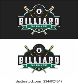 Billiard Sports Team Club Logo Championship Tournament Template Vector