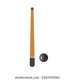 Billiard stand design, cue stick and eight ball icon vector illustration.