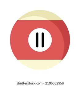 billiard strip ball icon with filled outline style