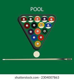 billiard table and ball. billiard illustration vector