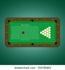 Billiard table with balls