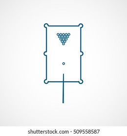 Billiard Table Blue Line Icon On White Background