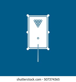 Billiard Table Flat Icon On Blue Background