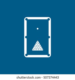 Billiard Table Flat Icon On Blue Background