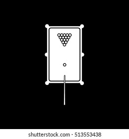 Billiard Table Flat Icon On Black Background