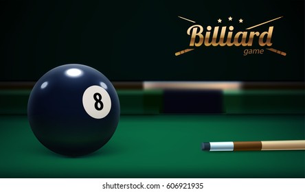 billiard table front view balls sport theme