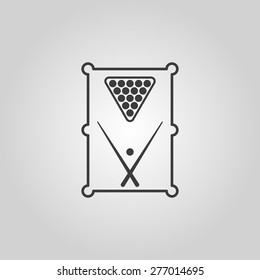 The billiard table icon. Game symbol. Flat Vector illustration