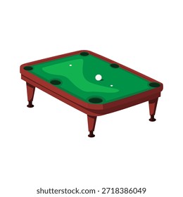 ícone de mesa de bilhar ilustração vetorial, tabela de piscina verde clássica com pernas de madeira, clip art de bilhar, ícone de equipamento de bilhar, snooker pool acessórios ilustração vetorial
