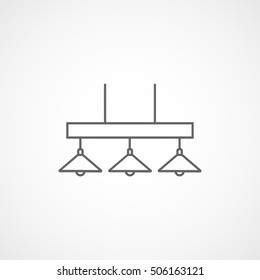 Billiard Table Lamp Line Icon On White Background