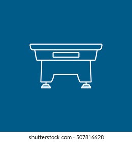 Billiard Table Line Icon On Blue Background