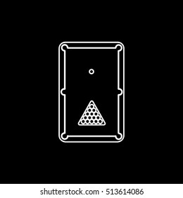Billiard Table Line Icon On Black Background