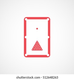 Billiard Table Red Flat Icon On White Background