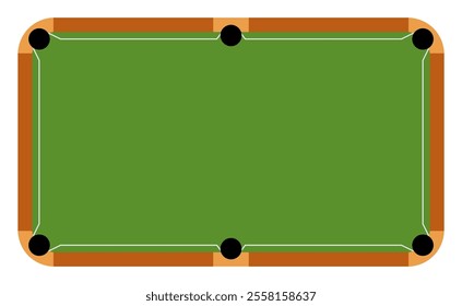 Billiard table or snooker table top view vector illustration