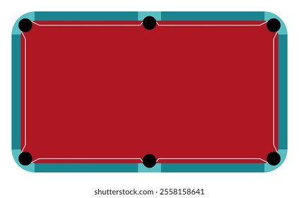 Billiard table or snooker table top view vector illustration