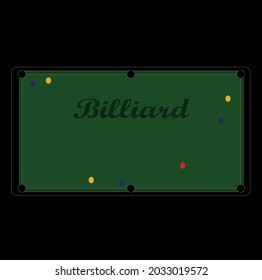 Billiard Table Top View Balls Sport Theme. 