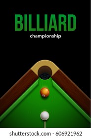 Billiard Table Top View Balls Sport Theme