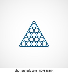 Billiard Triangle Blue Line Icon On White Background