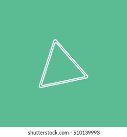 Billiard Triangle Line Icon On Green Background