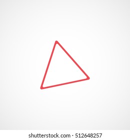 Billiard Triangle Red Flat Icon On White Background