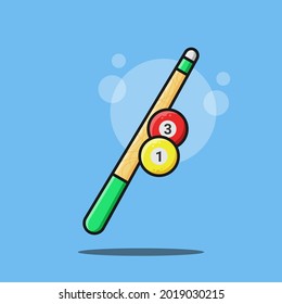Billiard vector cartoon icon illustration. Sport icon. isolated. outline