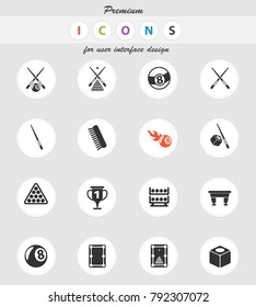 billiard vector icons for web and user interface design