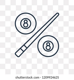 Billiard vector outline icon isolated on transparent background, high quality linear Billiard transparency concept can be used web and mobile