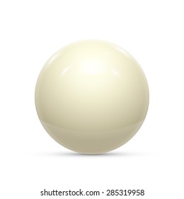 Billiard white ball isolated on a white background vector illustration