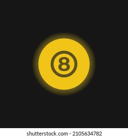 Billiard Yellow Glowing Neon Icon