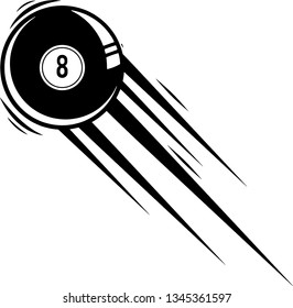 Billiards 8-Ball Ball Motion Moving Effect With Speed Line Trails