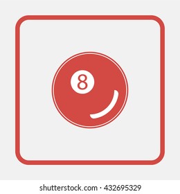 Billiards 8-ball pool flat icon for sports apps and websites