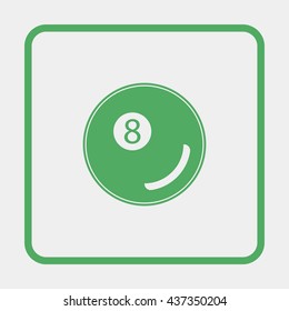 Billiards 8-ball pool flat icon for sports apps and websites
