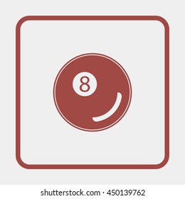 Billiards 8-ball pool flat icon for sports apps and websites