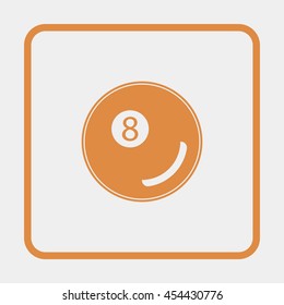 Billiards 8-ball pool flat icon for sports apps and websites