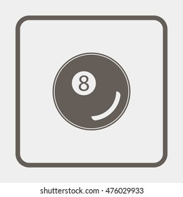 Billiards 8-ball pool flat icon for sports apps and websites