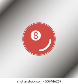 Billiards 8-ball pool flat icon for sports apps and websites