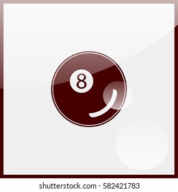 Billiards 8-ball pool flat icon for sports apps and websites