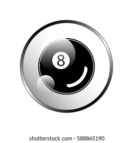 Billiards 8-ball pool flat icon for sports apps and websites