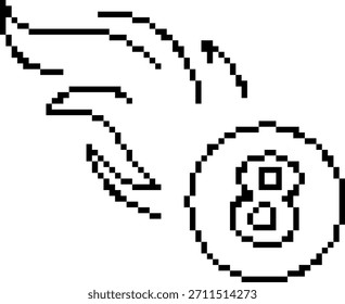 Icono de píxeles de 8 bits de Billiards. Ilustración vectorial.