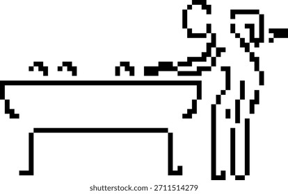 8-Bit-Billardpixel-Symbol. Vektorgrafik.