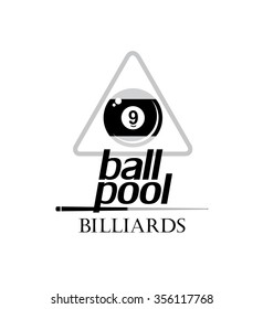 Billiards. 9 ball pool. Icon. Vector illustration.
