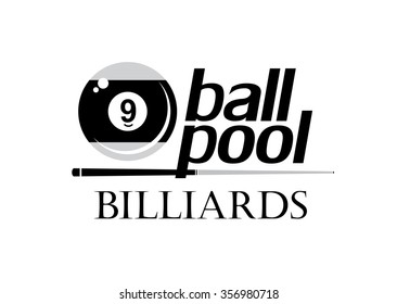 Billiards. 9 ball pool. Vaector illustration.