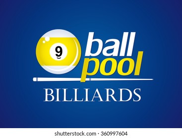 Billiards. 9 ball pool. Vector illustration.