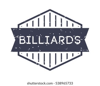 billiards badge, vector logo, sport label, grunge stamp, vintage style
