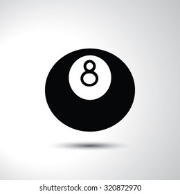 Billiards ball 8 sign flat icon
