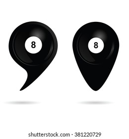 billiards ball eight pointer illustration in black